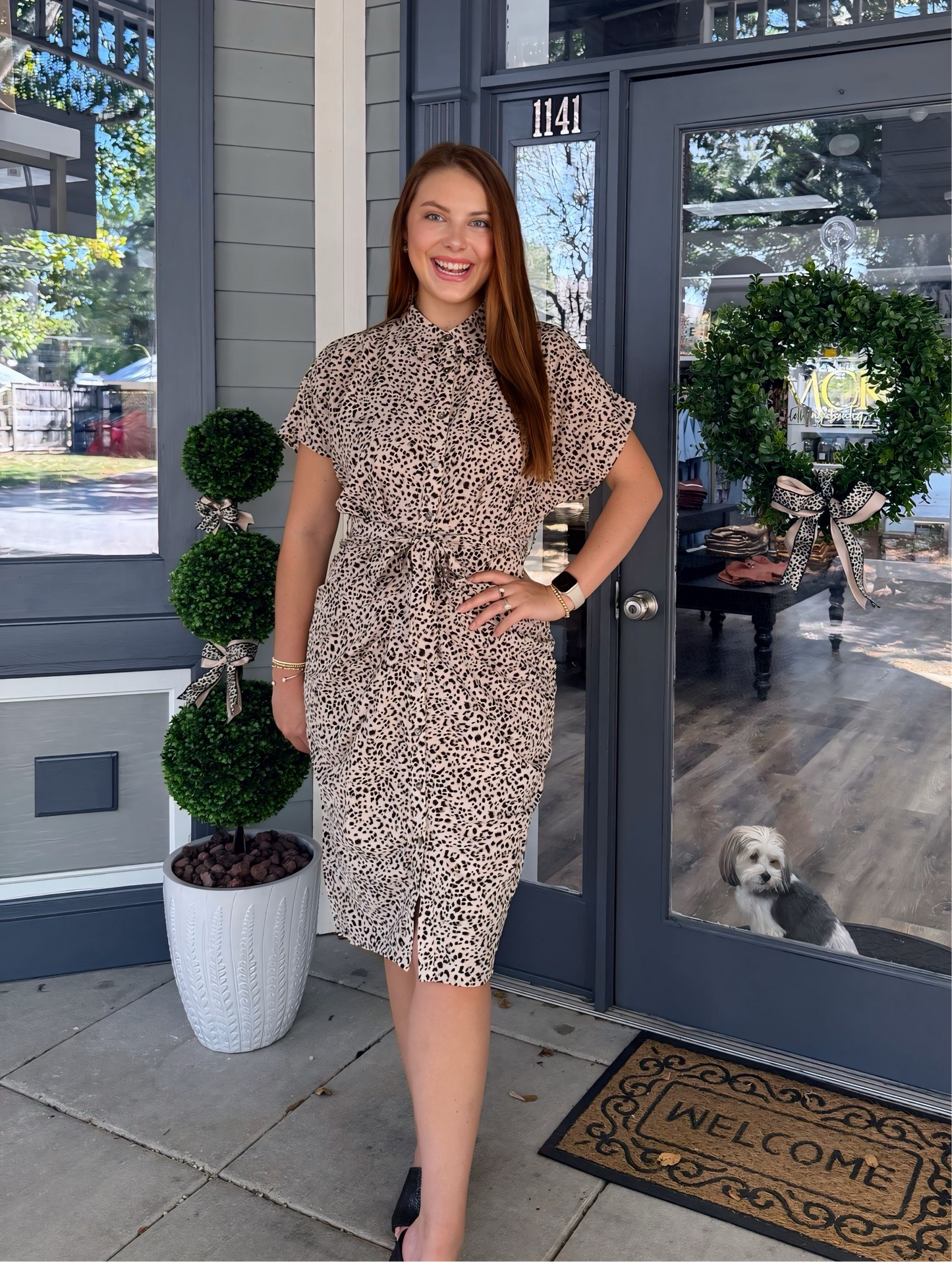 Cheetah Button Down Dress