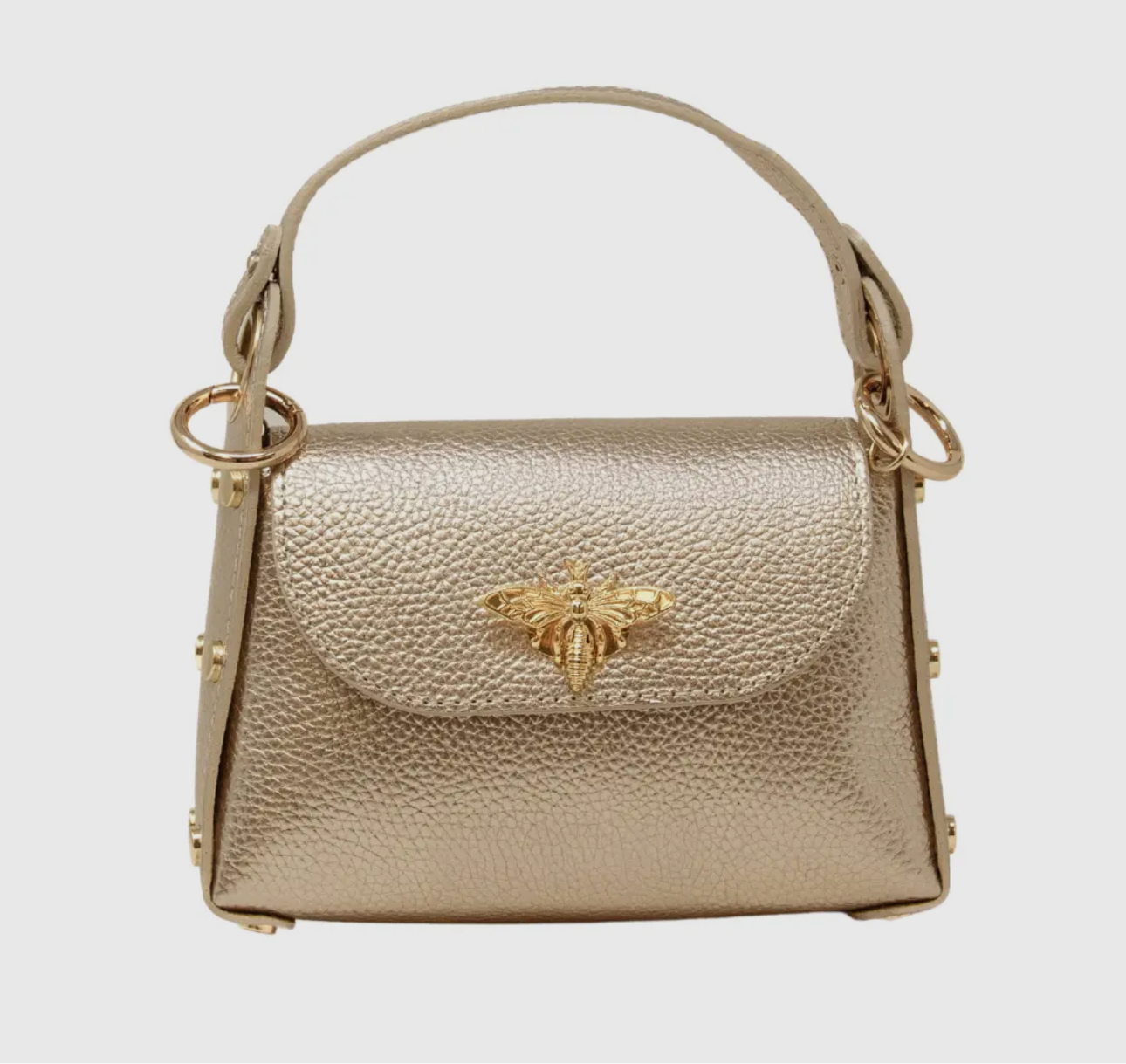Gold Genuine Italian Leather Butterfly Mini Bag