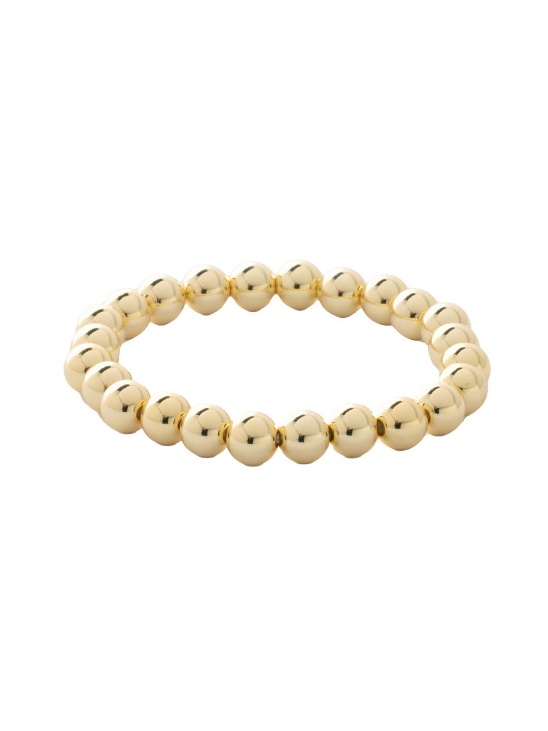 10K Gold Beaded Stretch Bracelet, 7in