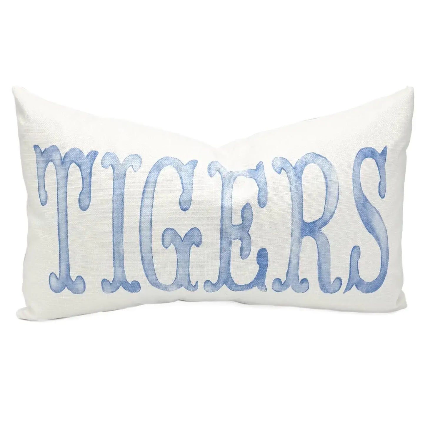 Powder Blue Watercolor Tigers Pillow