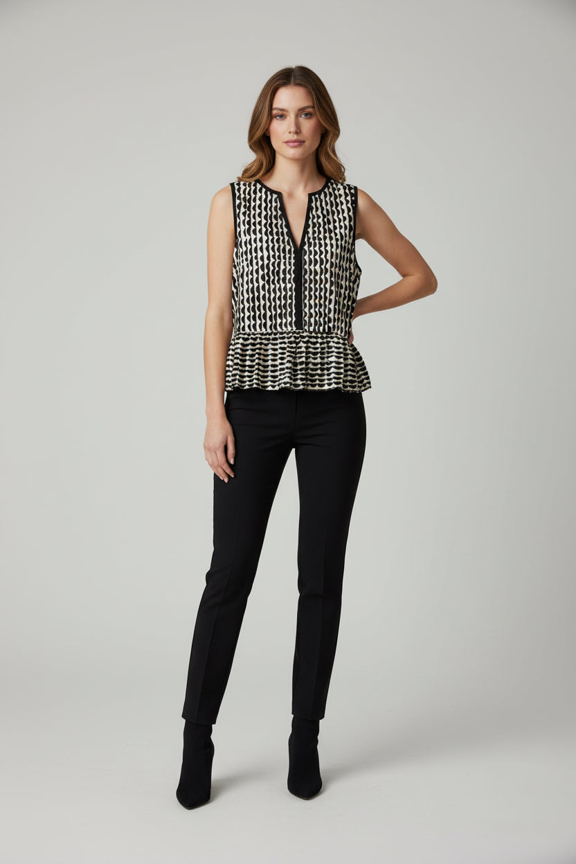 Scallop Print Sleeveless Top