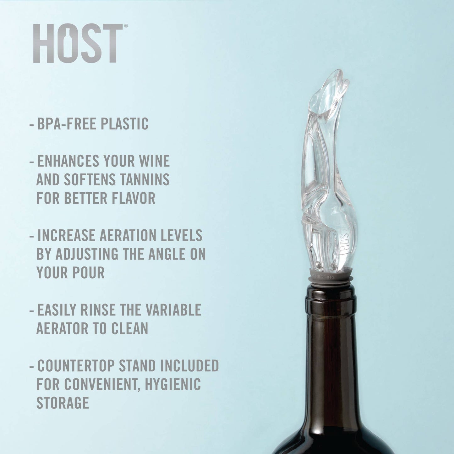 TILT™ Variable Aerator Pour Spout w/ Stopper & Stand