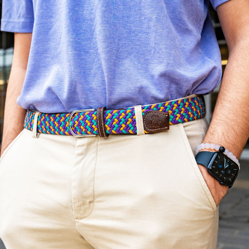 The Krewe Woven Elastic Stretch Belt