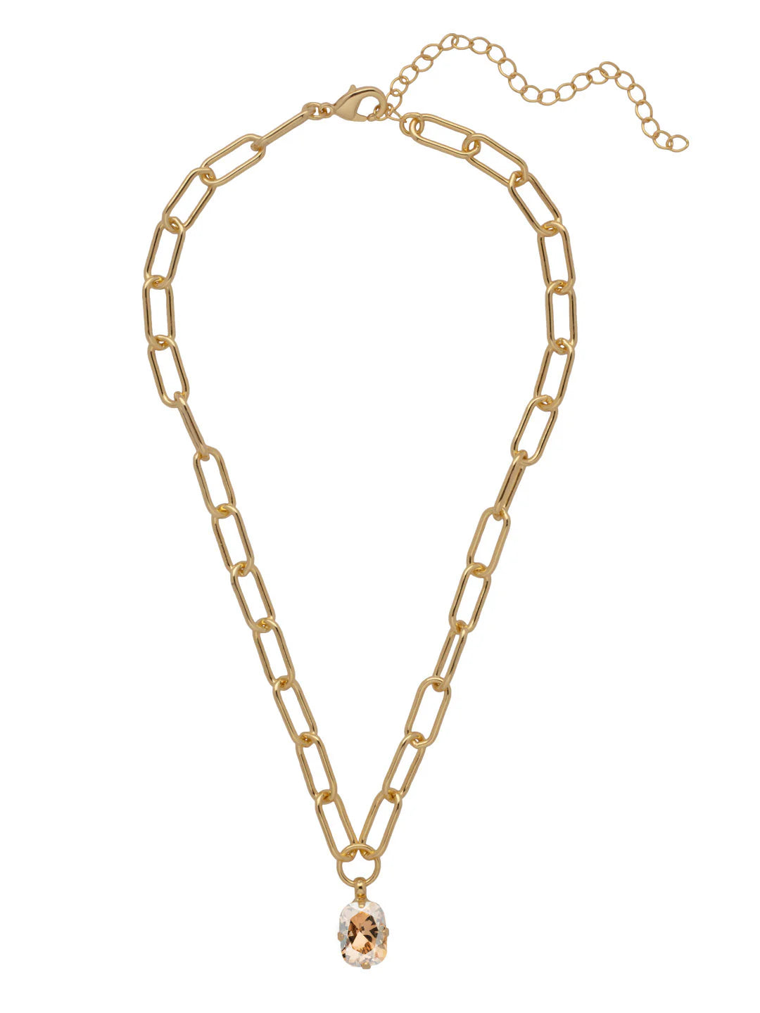 Nia Dark Champagne Oval Pendent Necklace