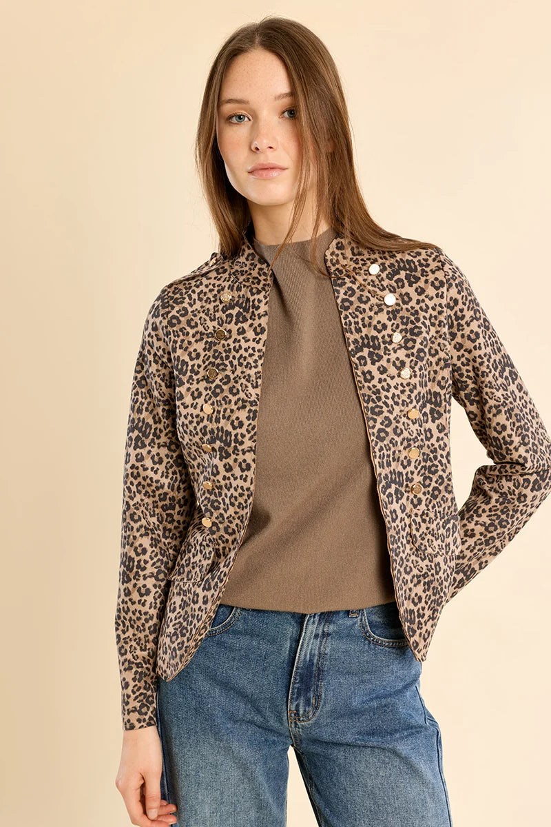 Cheetah Woven Cardigan