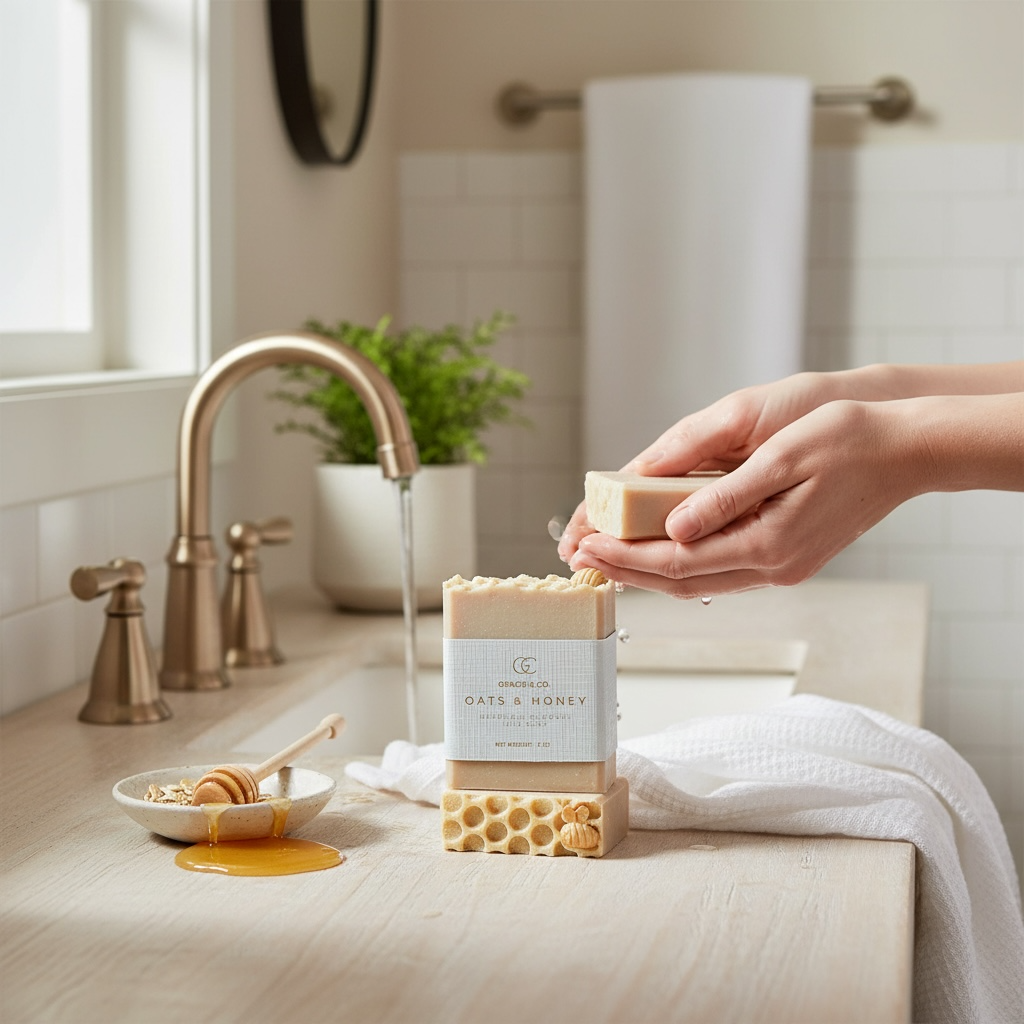 Oats & Honey Coconut Milk Soap - Gentle Soothing Bar