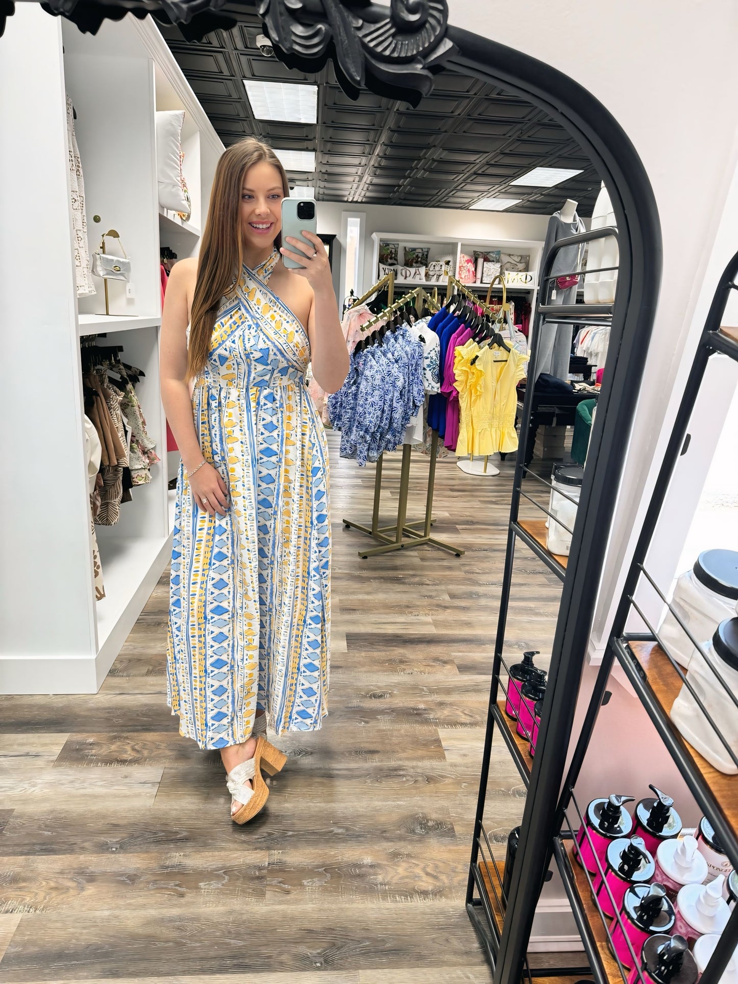 Aegean Rythym Halter Dress