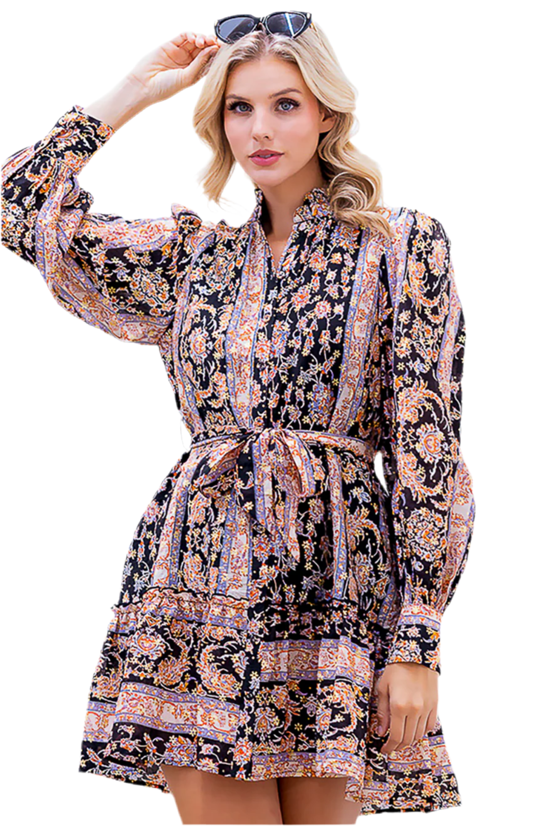 Gold Flare Ruffle Mini