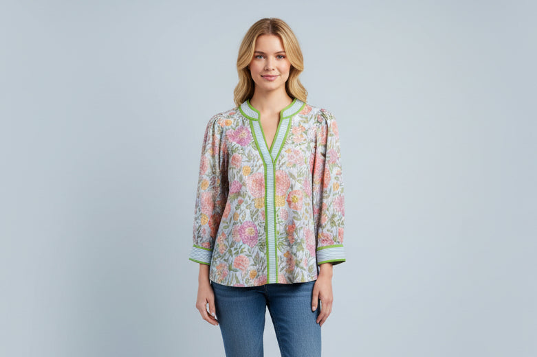 Blossoming Baby Blue Blouse