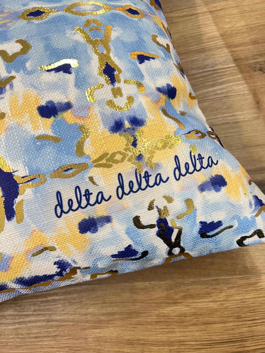 TriDelta Gold Foil Kaleidoscope Greek Sorority Pillow