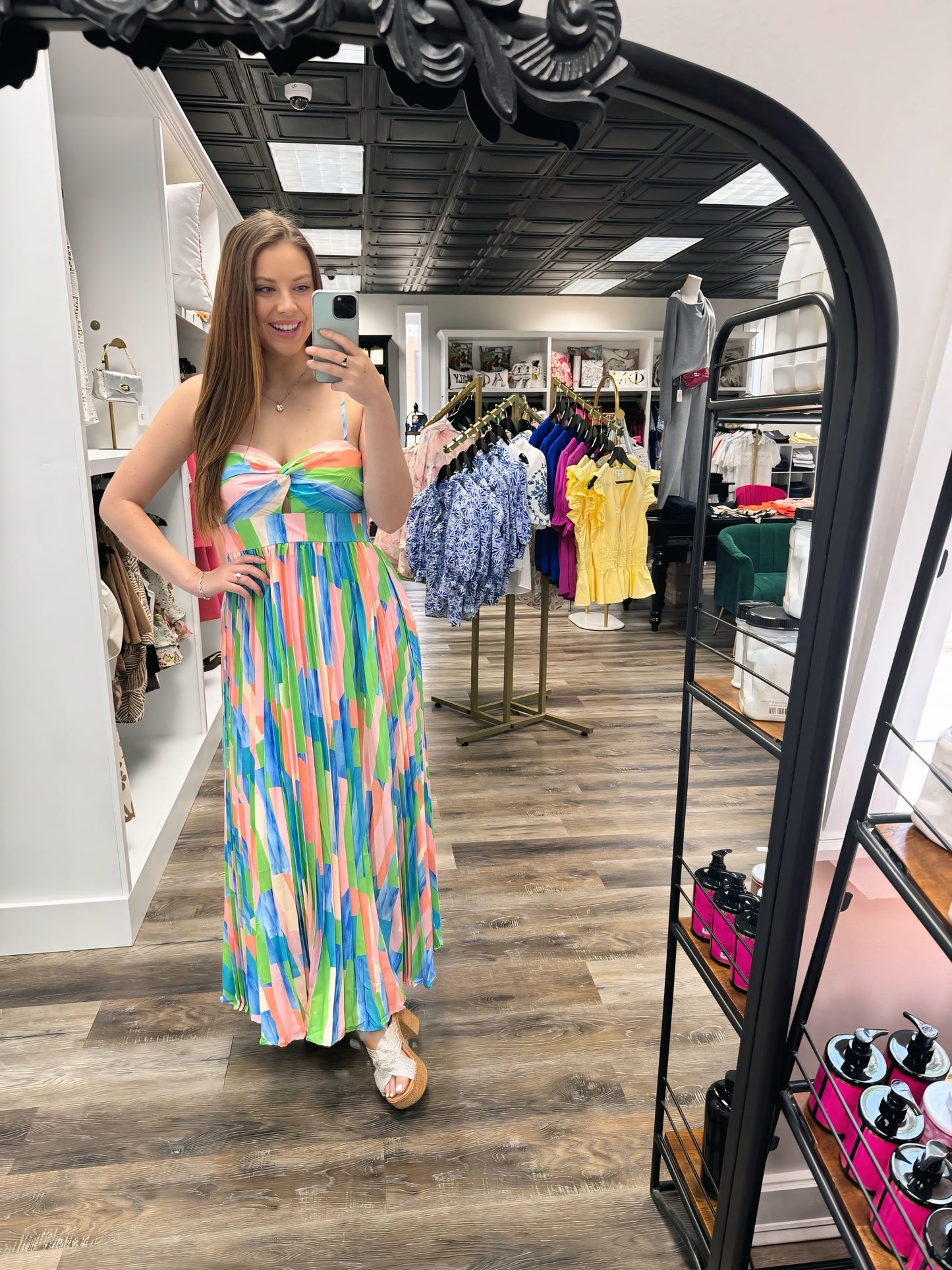 Calderra Collage Pleat Dress