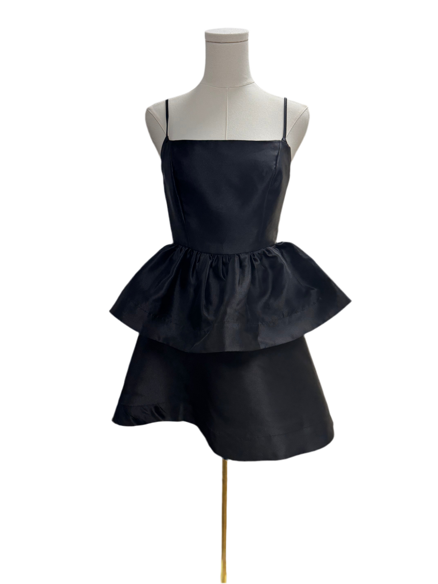 Tiered Ruffle Taffeta Mini Bubble Dress