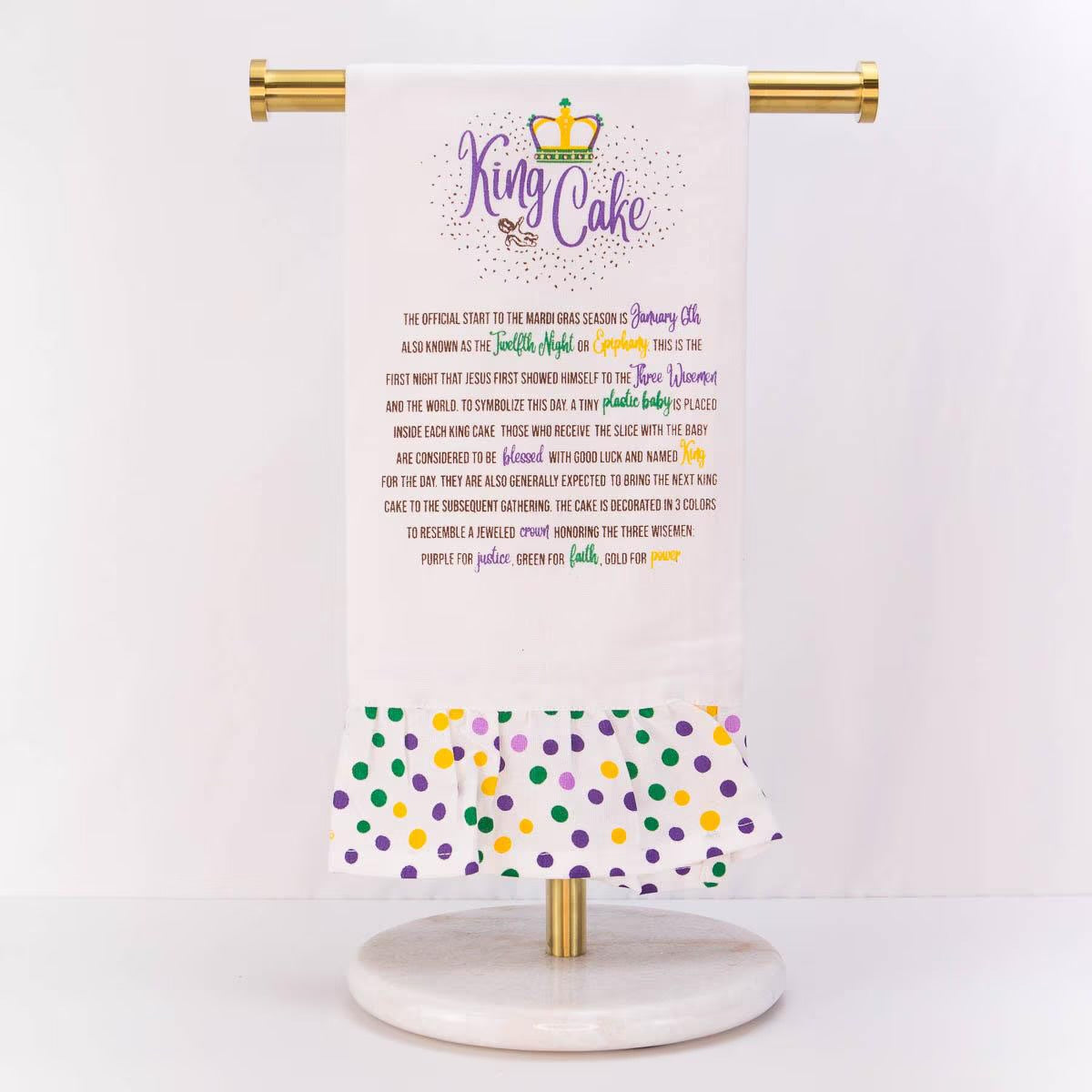 Story Of The King Cake Ruffle Hand Towel