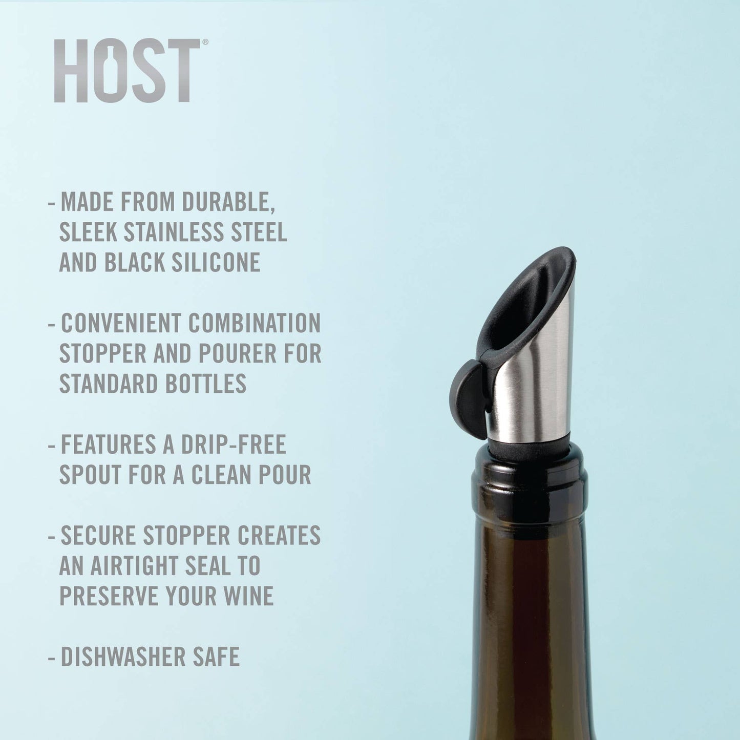 2-in-1 Wine Bottle Pourer & Air-Tight Stopper