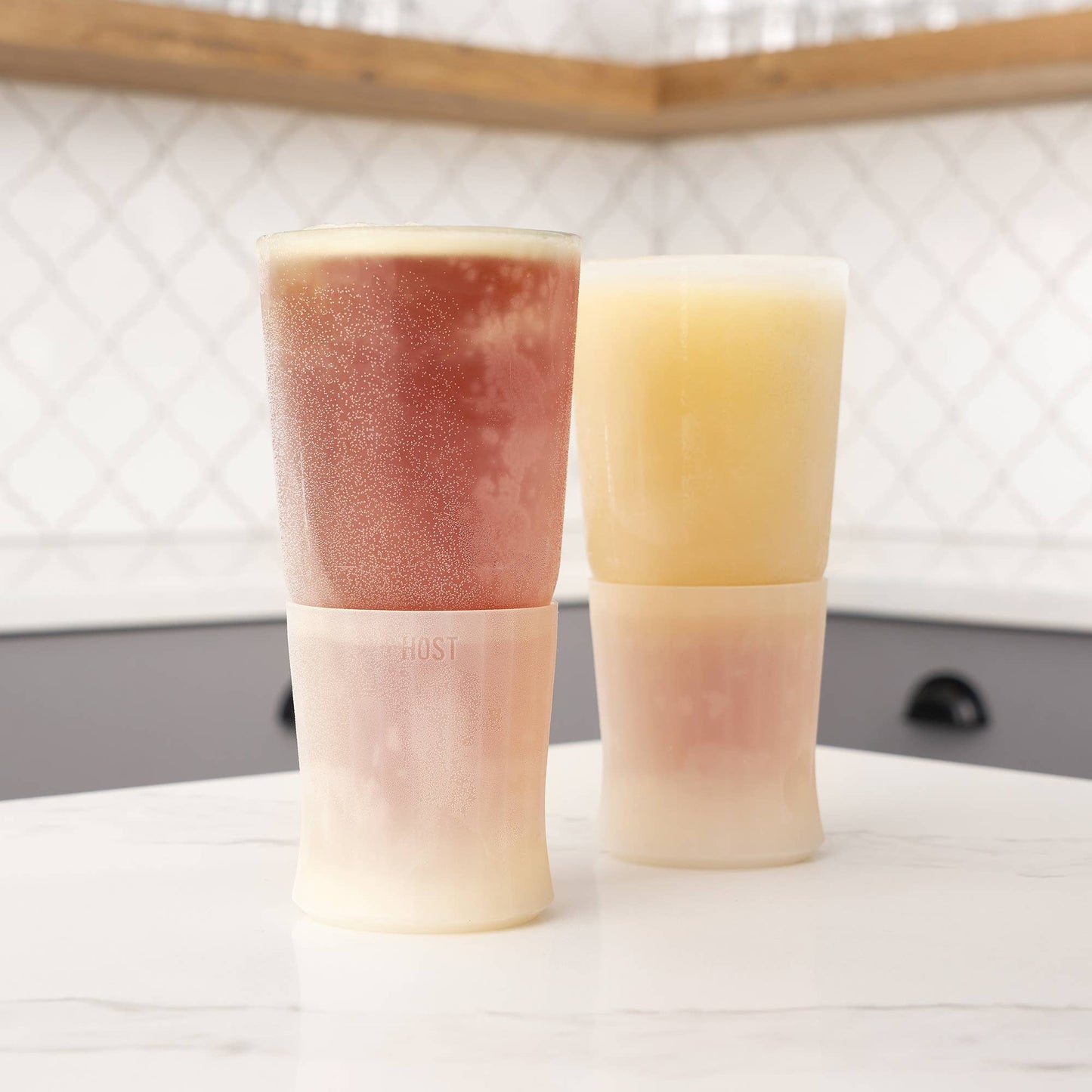 Glass FREEZE™ Cooling Beer Glasses - Frost - Set of 2
