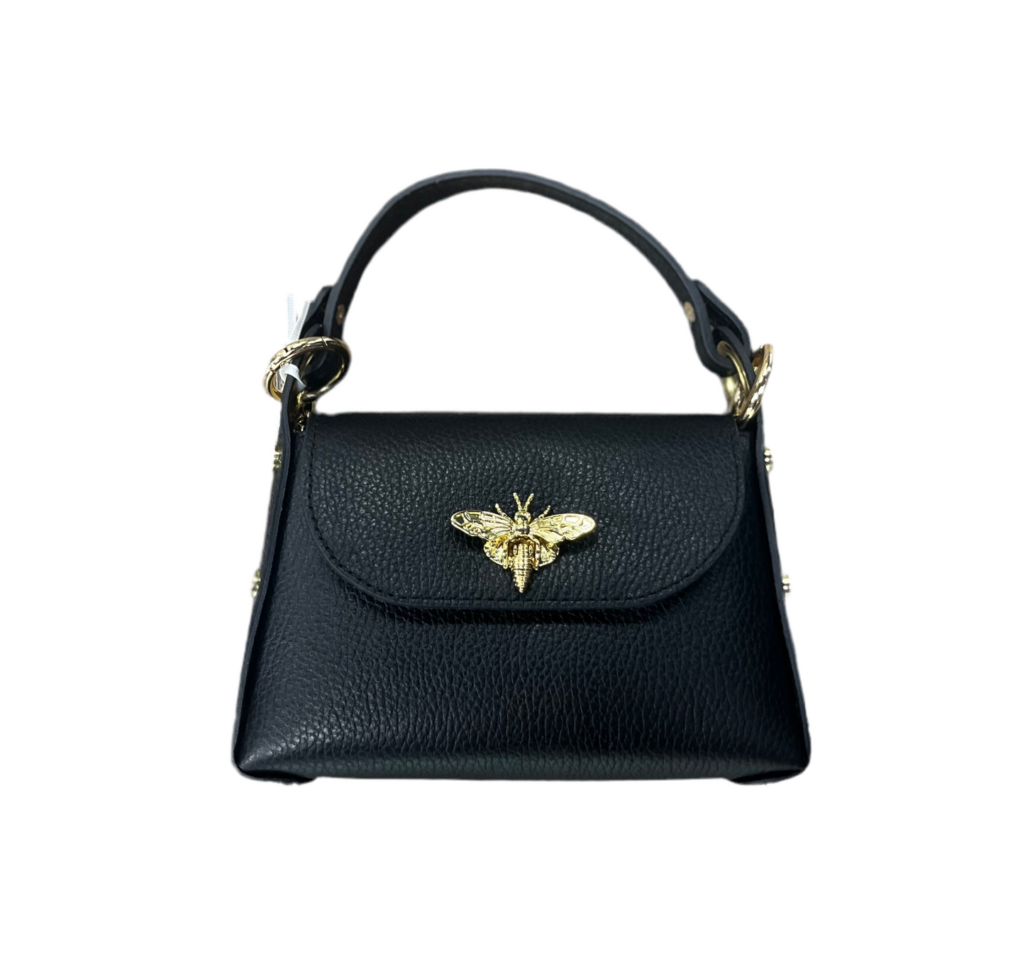Black Genuine Italian Leather Butterfly Mini Bag