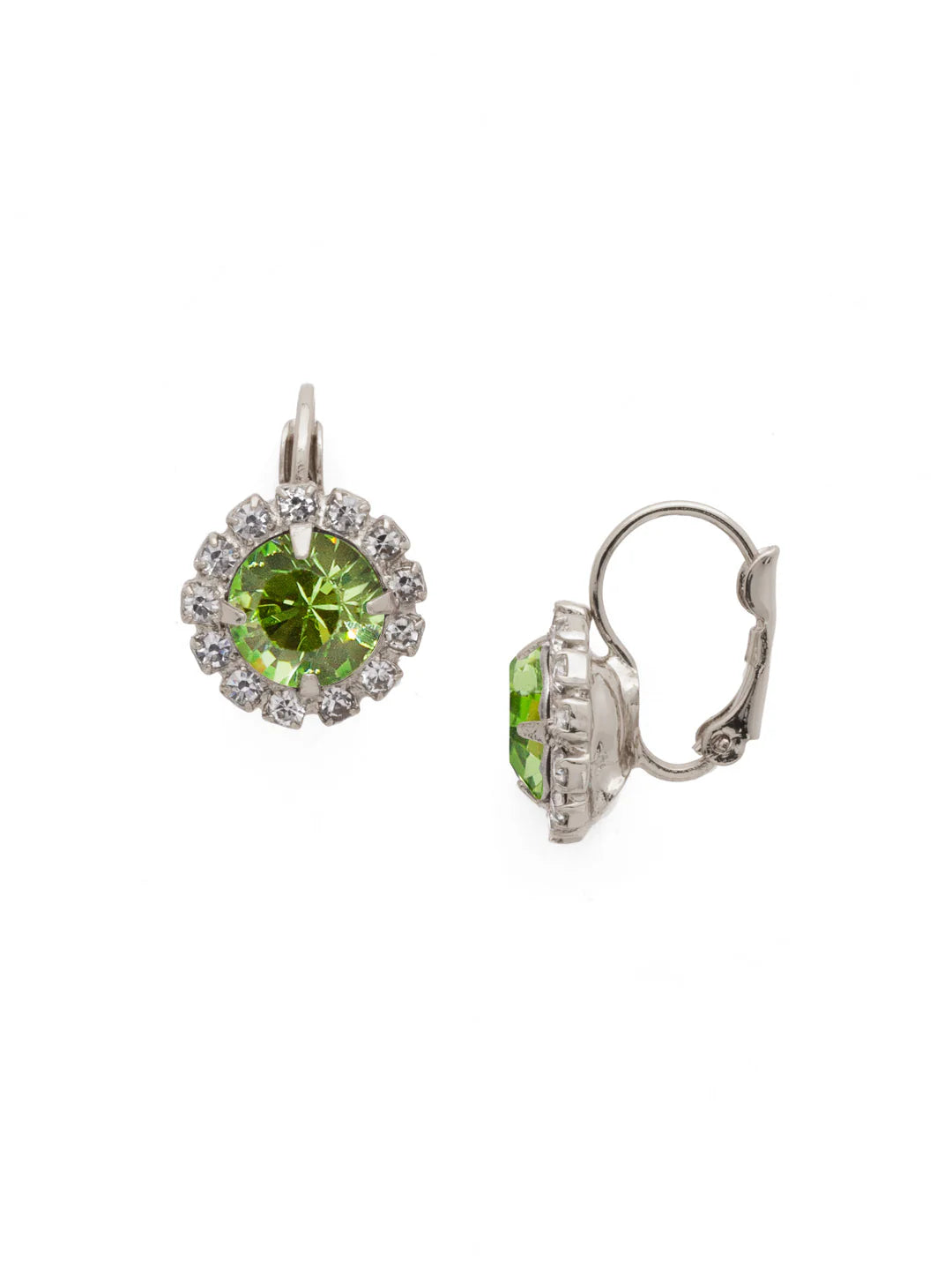 Peridot Haute Halo Dangle Earrings
