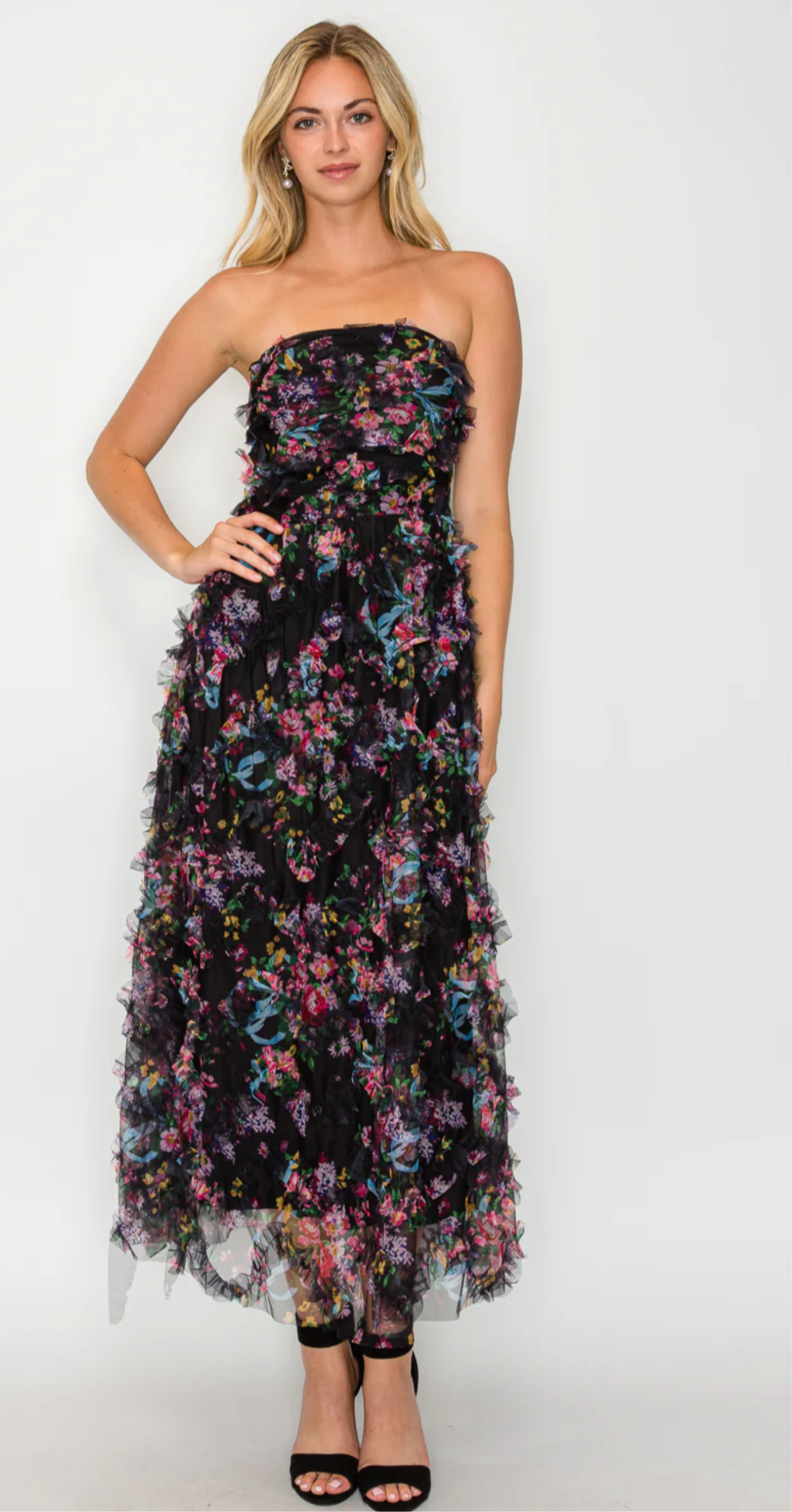 Whisper Bloom Tube Maxi Dress