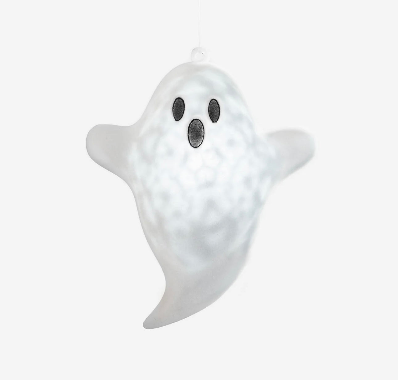 Hanging Flocked Ghost With Revolving Lights