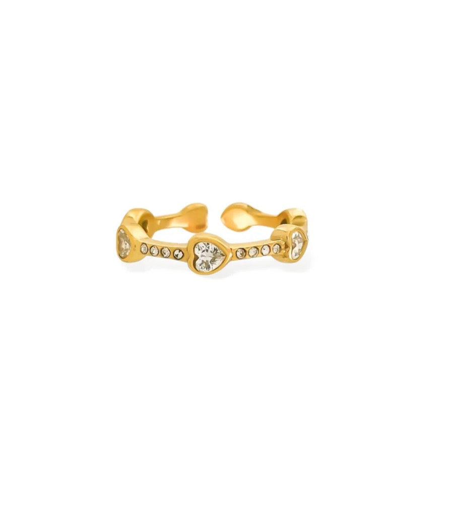 Water Resistant Crystal Heart Ring