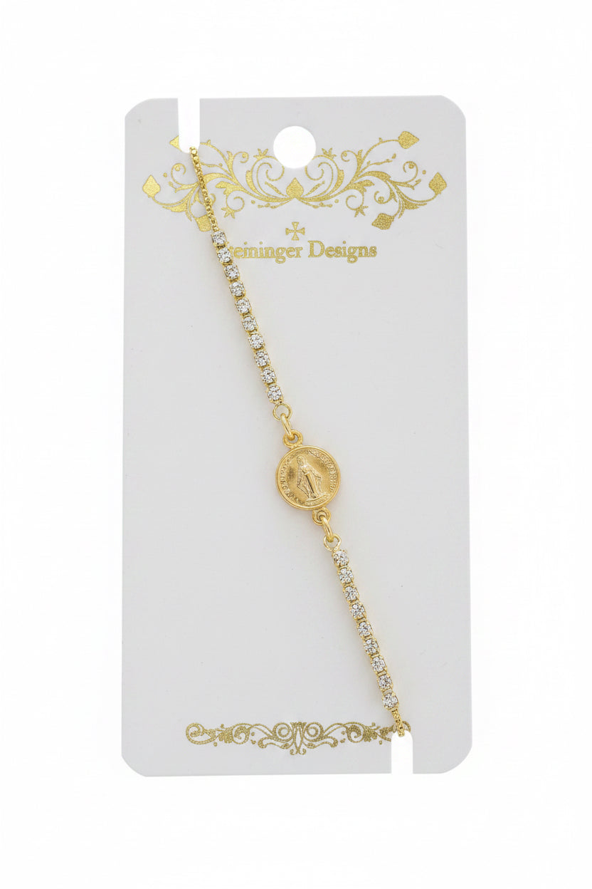 Virgin Mary CZ Bracelet
