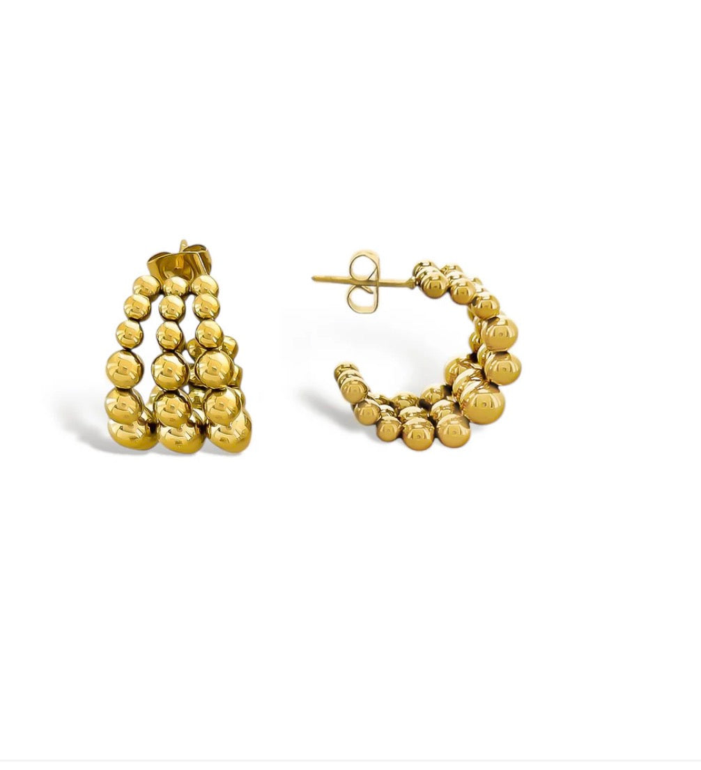 Water Resistant Beaded Hoop Earrings