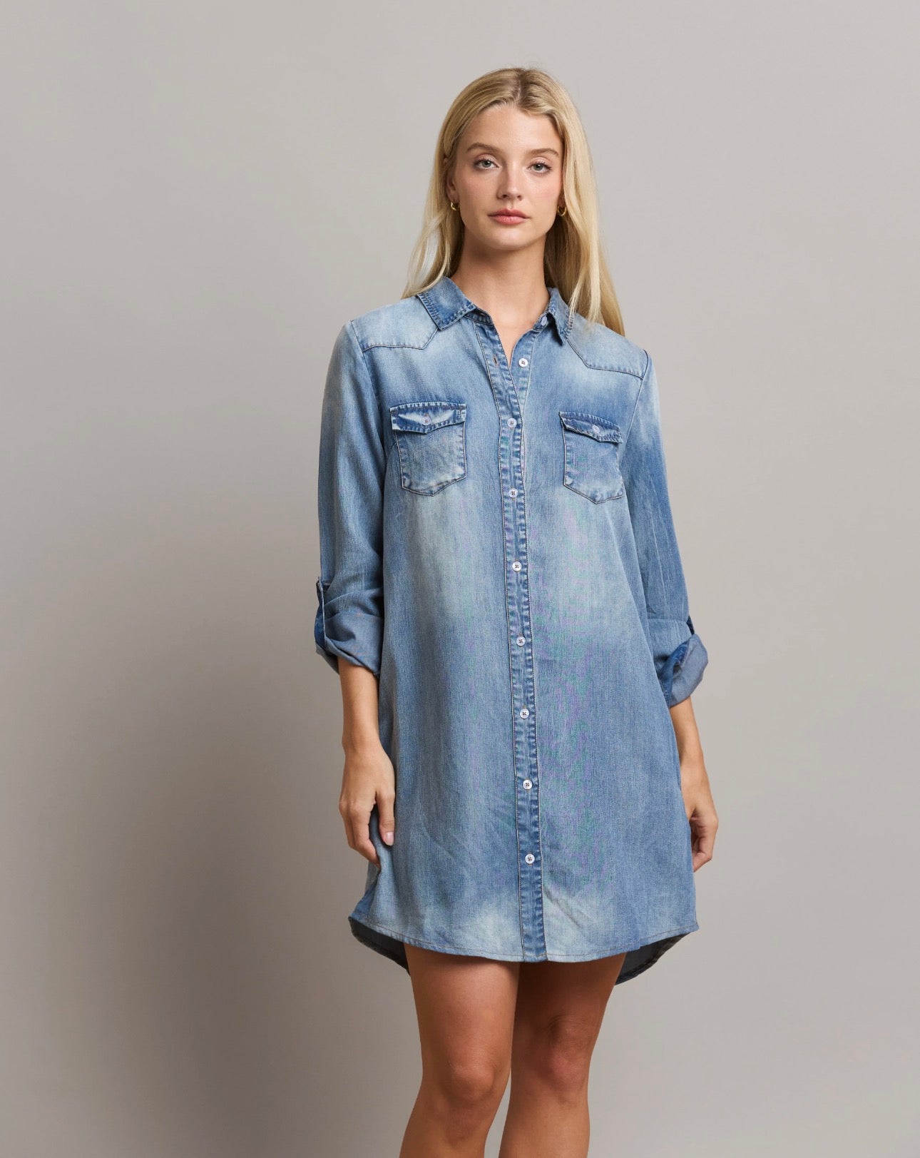 Denim Button Down Dress