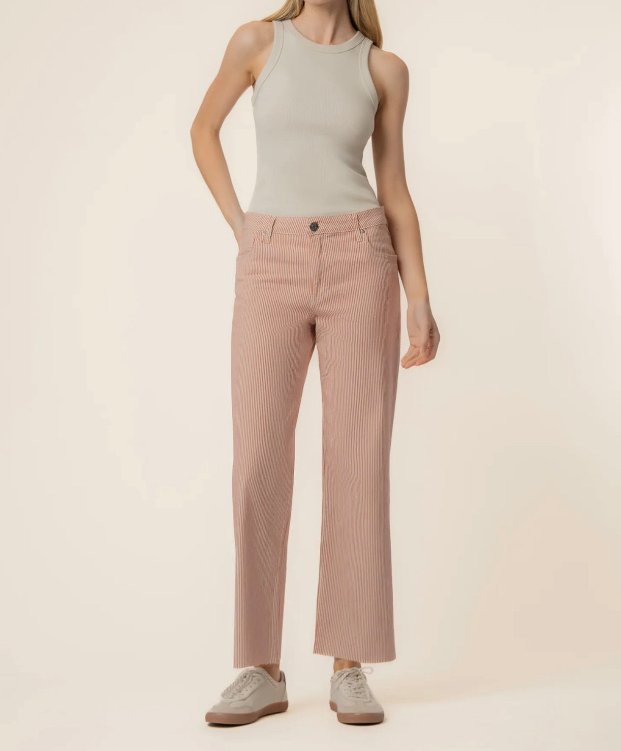 Charlotte Red And White Pinstripe Pants