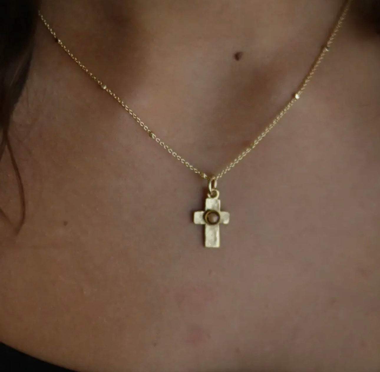 Mustard Seed Cross Necklace