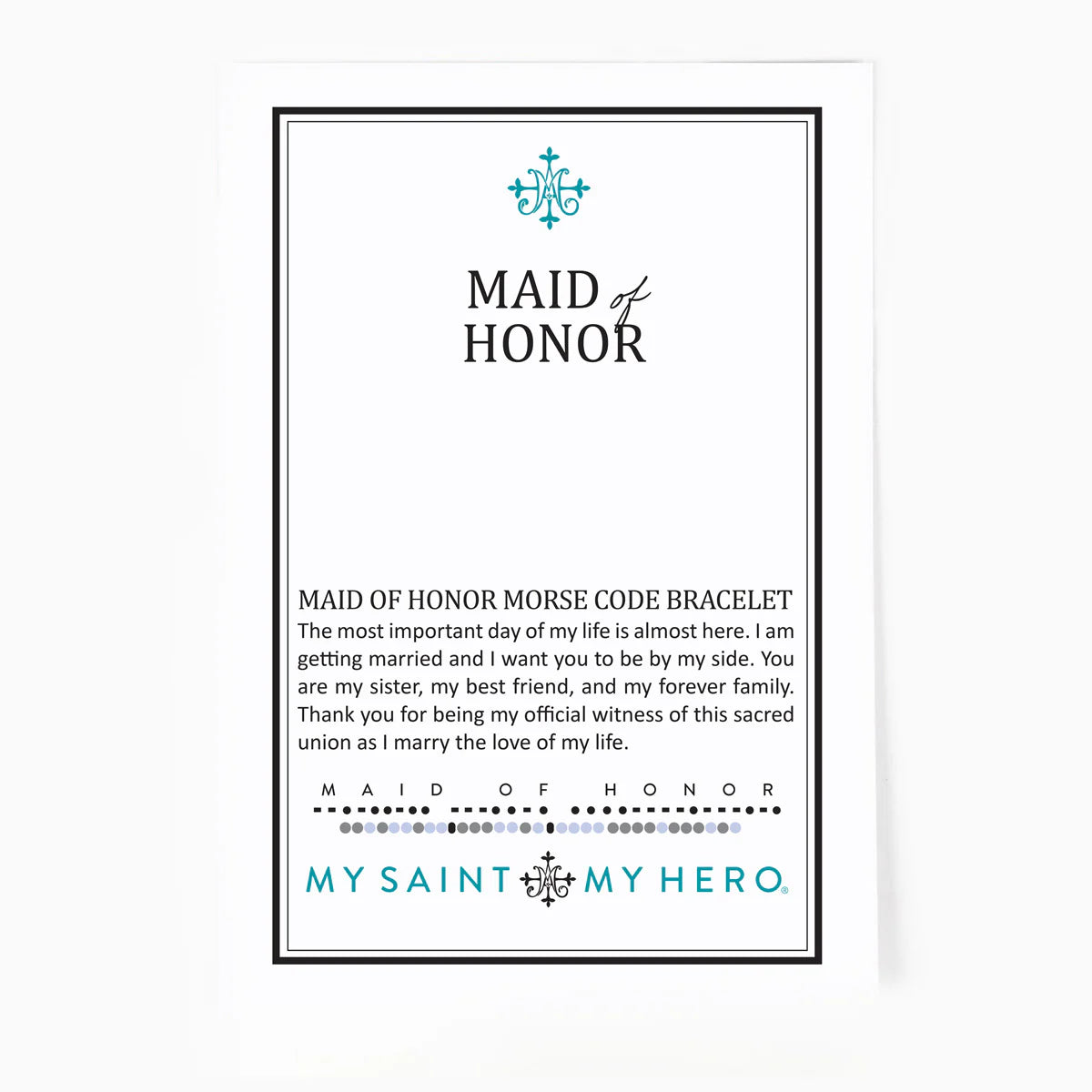 Maid Of Honor Morse Code Bracelet
