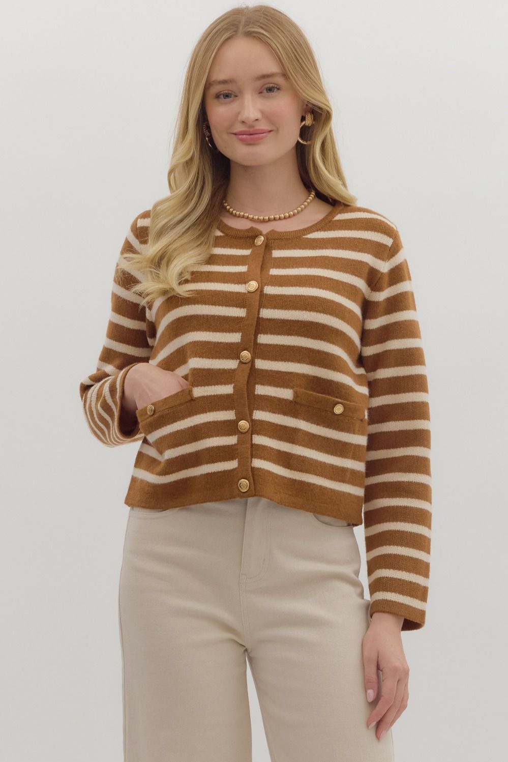 Brown Stripe Cardigan