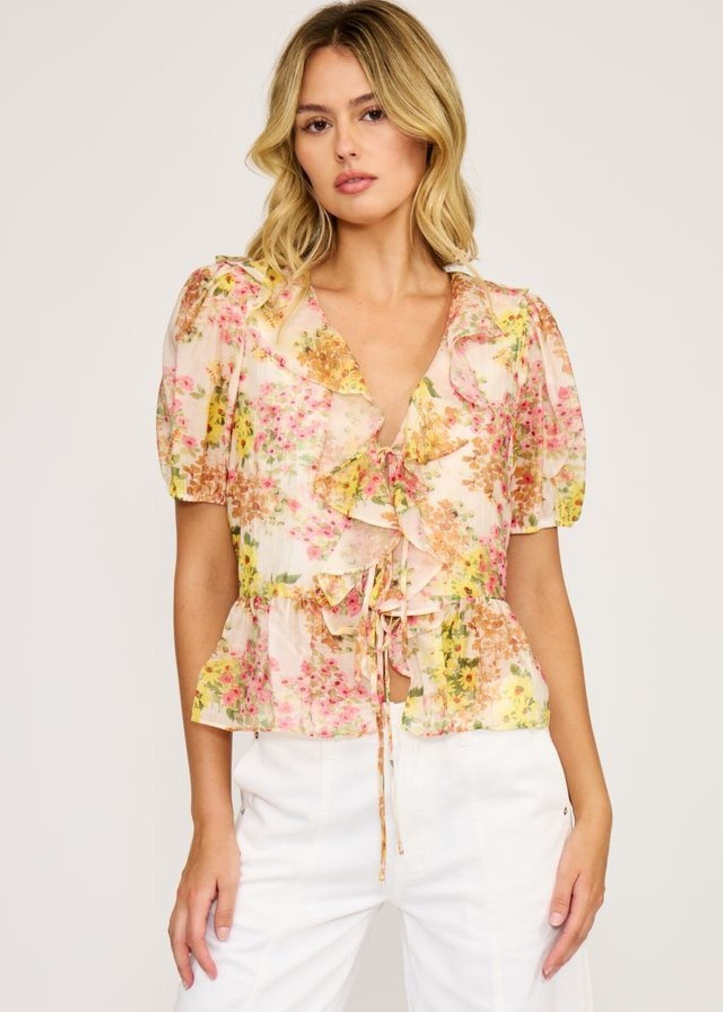 Bee Ruffle Top
