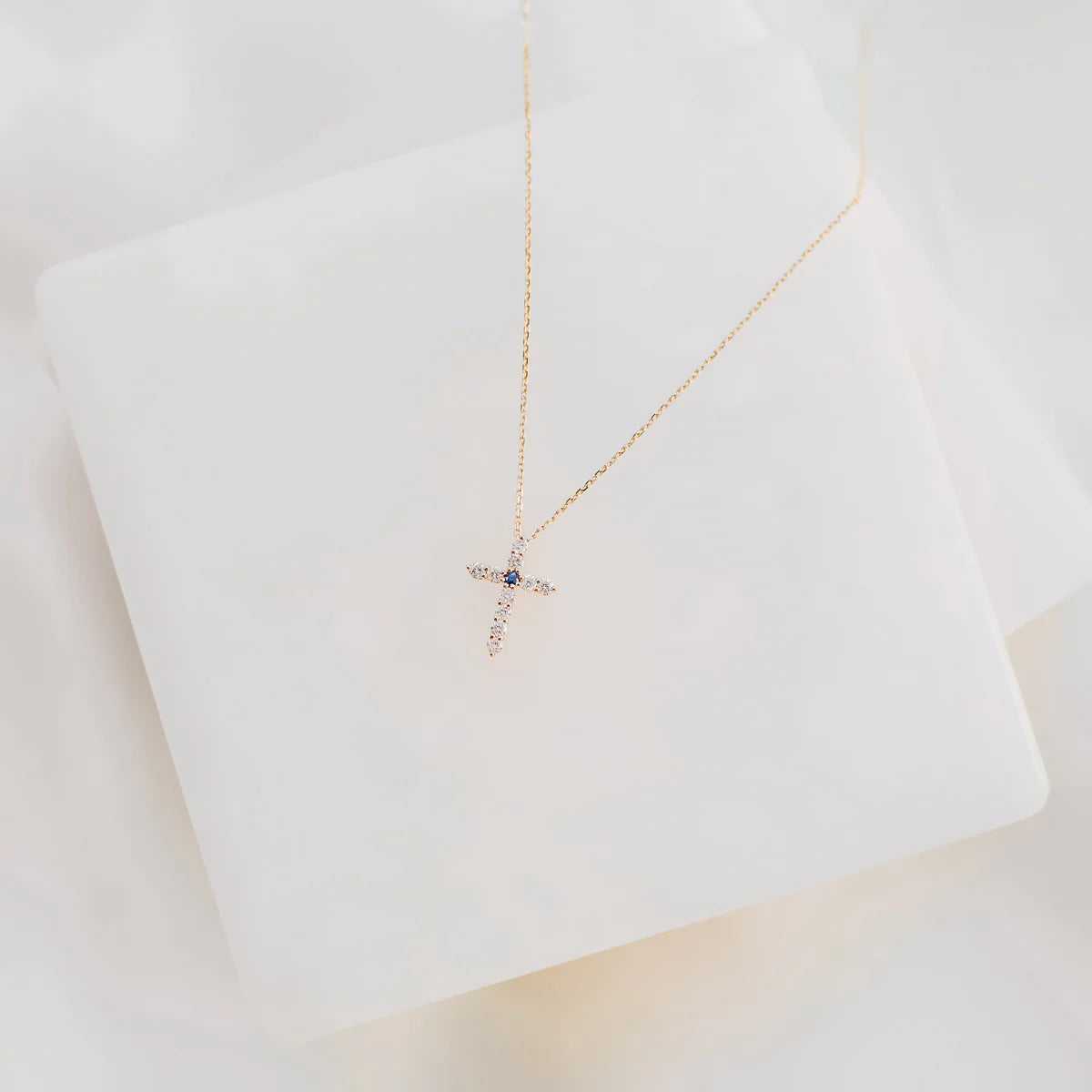 Heart Of Mary Diamond And Sapphire Necklace