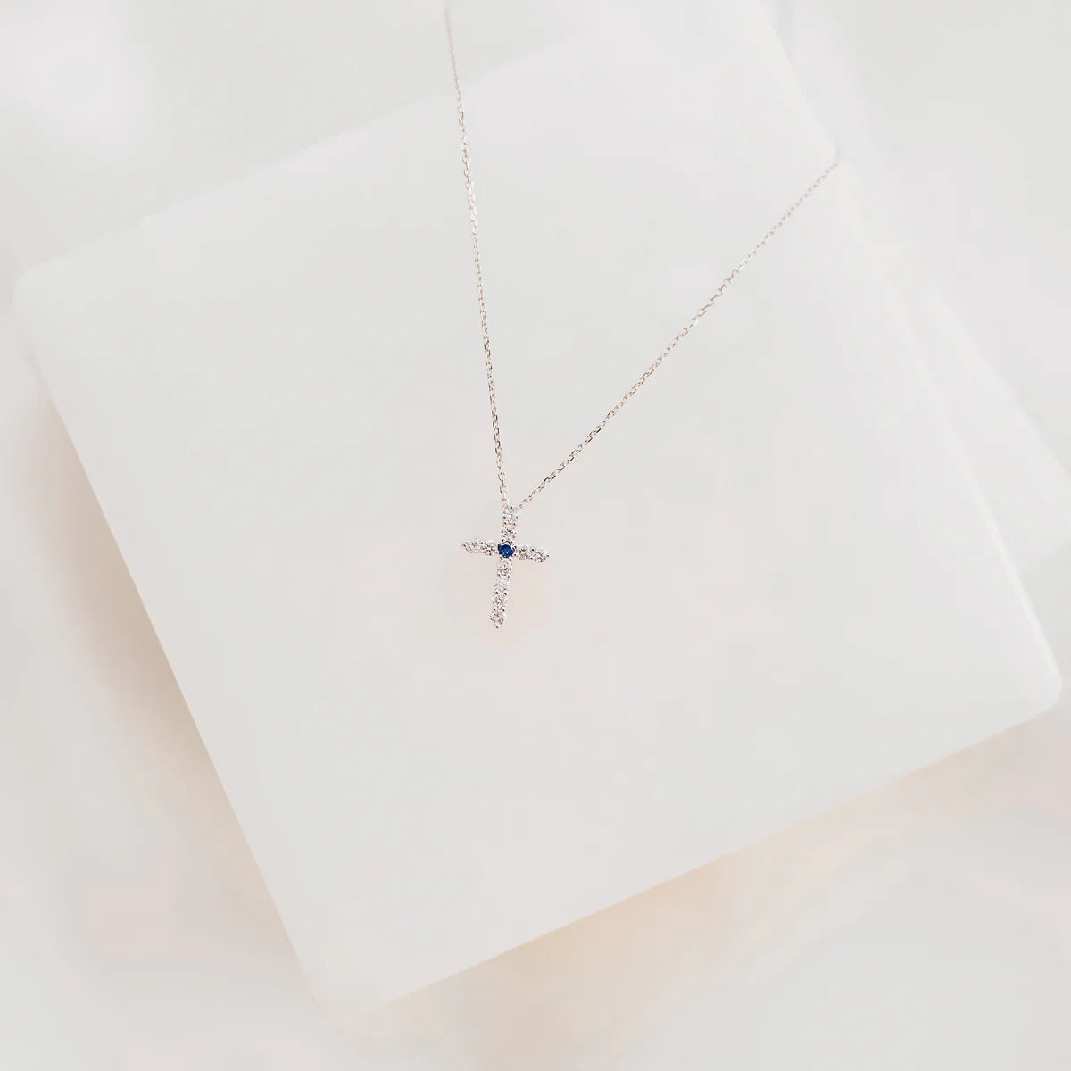 Heart Of Mary Diamond And Sapphire Necklace