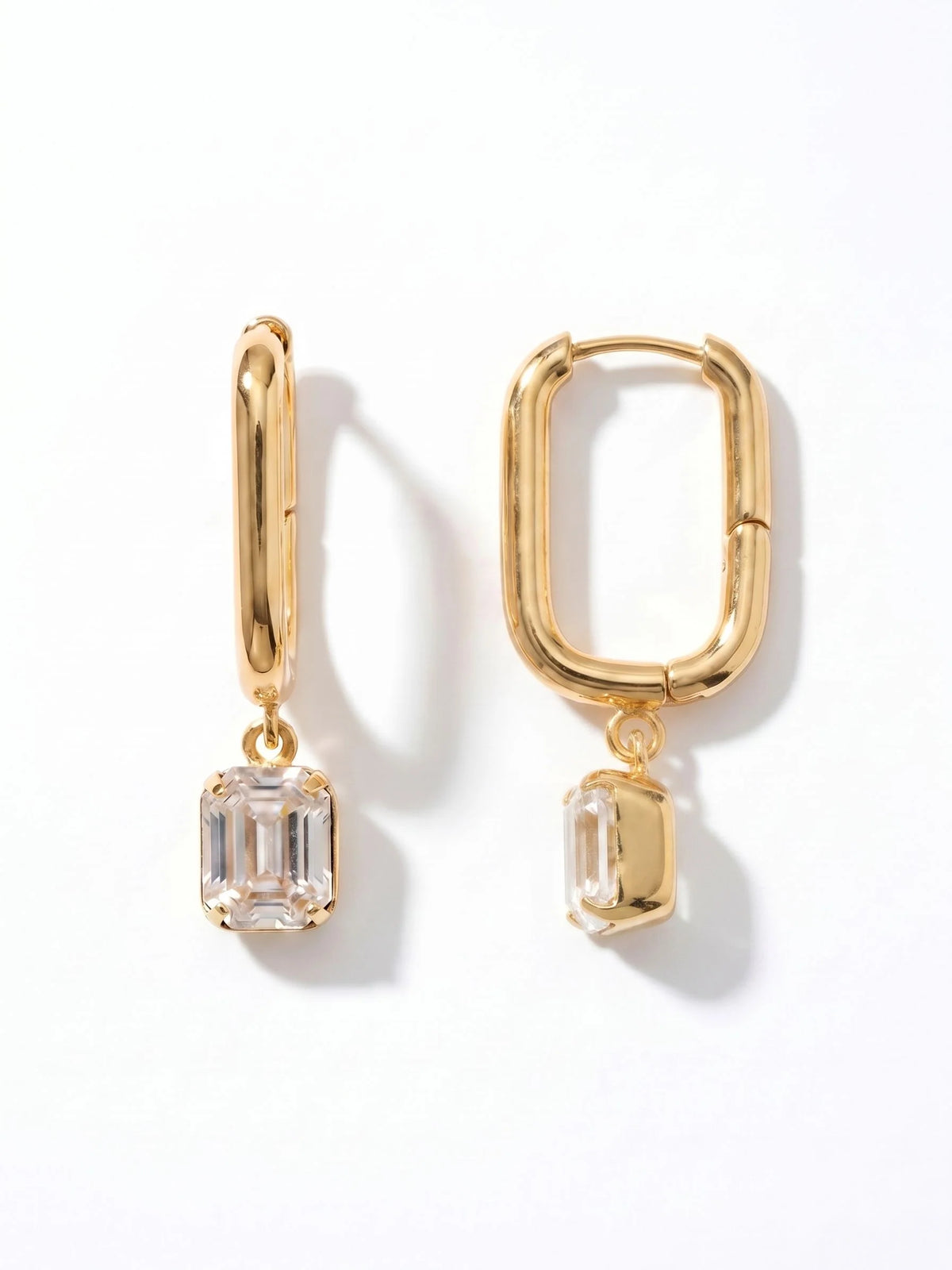 Crystal Octavia Rectangle Hoop