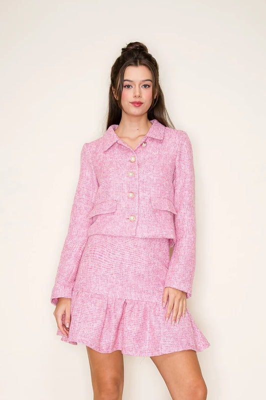 Lovely Pink Tweed Top