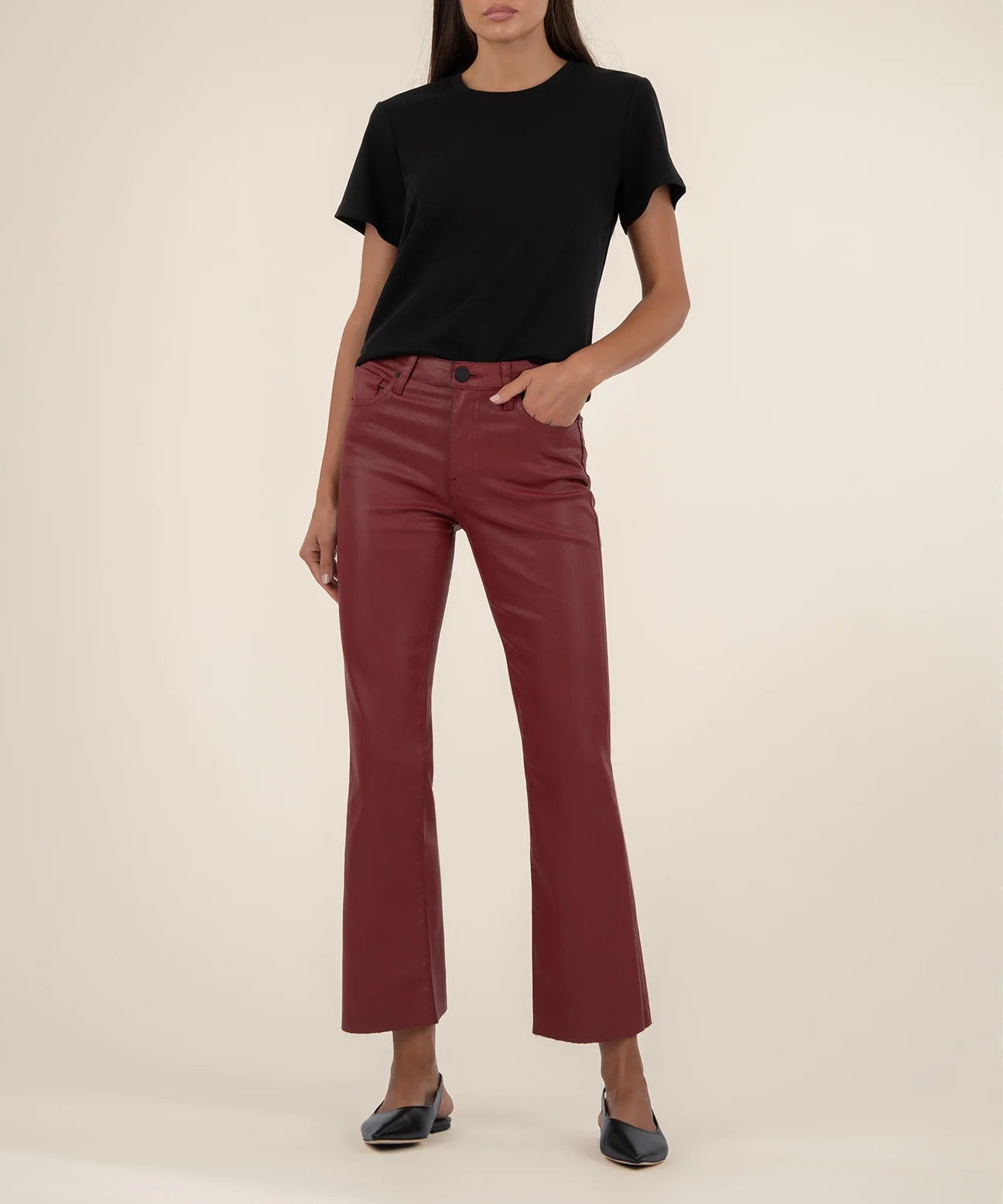 Burnt Red Kelsey High Rise Ankle Flare