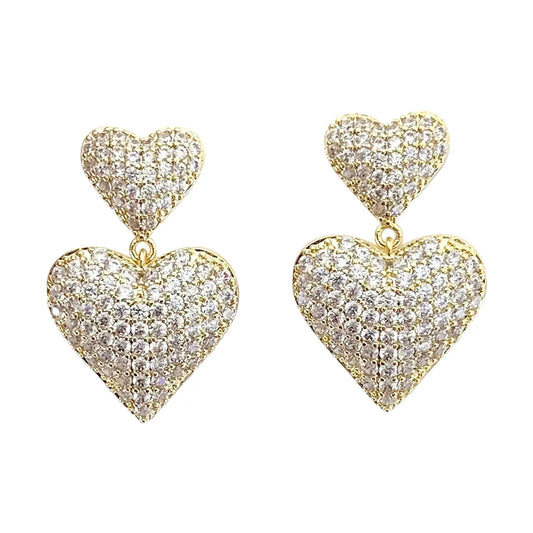 Honey Double Heart Earring