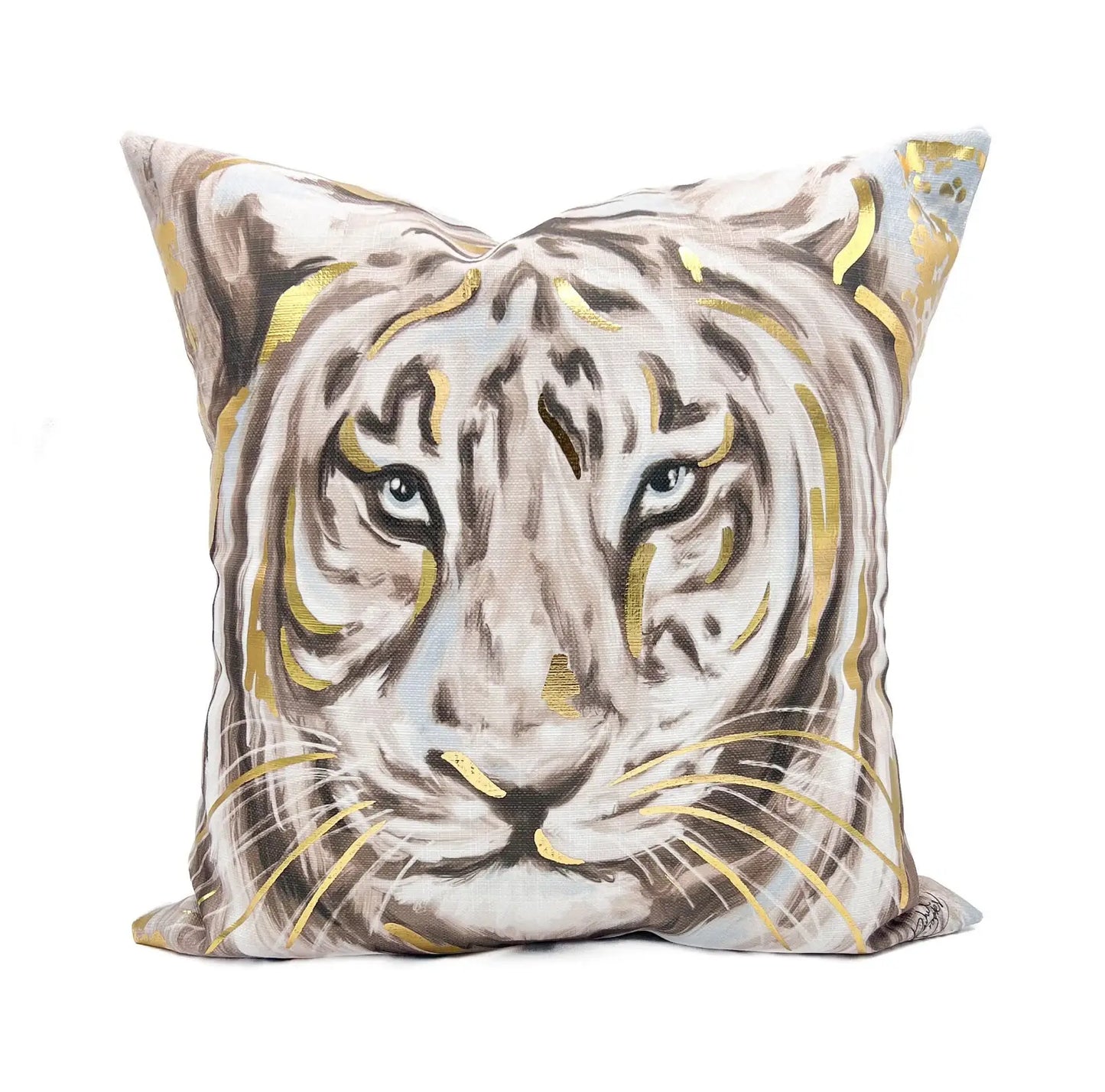 Gold Foil Tiger Pillow