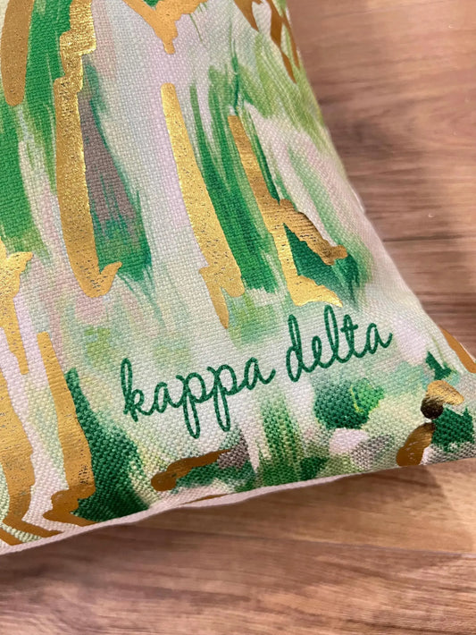 Kappa Delta KD Gold Foil Kaleidoscope Greek Sorority Pillow