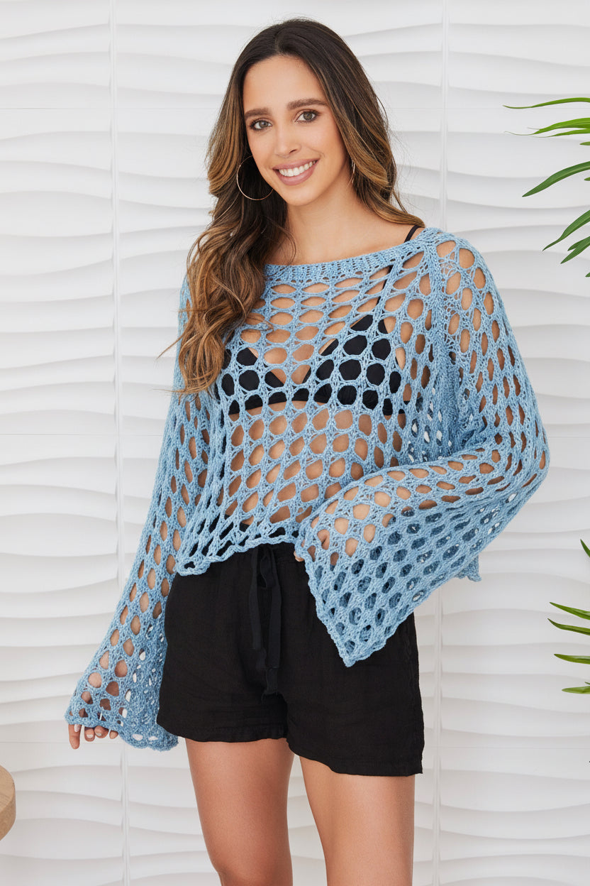 Scoopneck Open Crochet Top