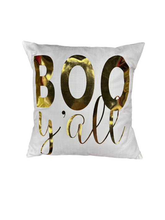 Gold Foil "Boo Y'all" Pillow