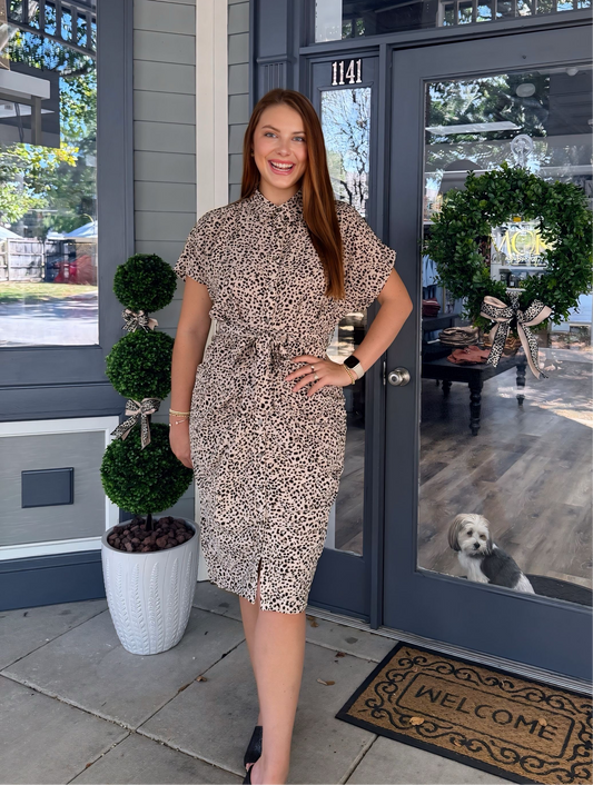 Cheetah Button Down Dress