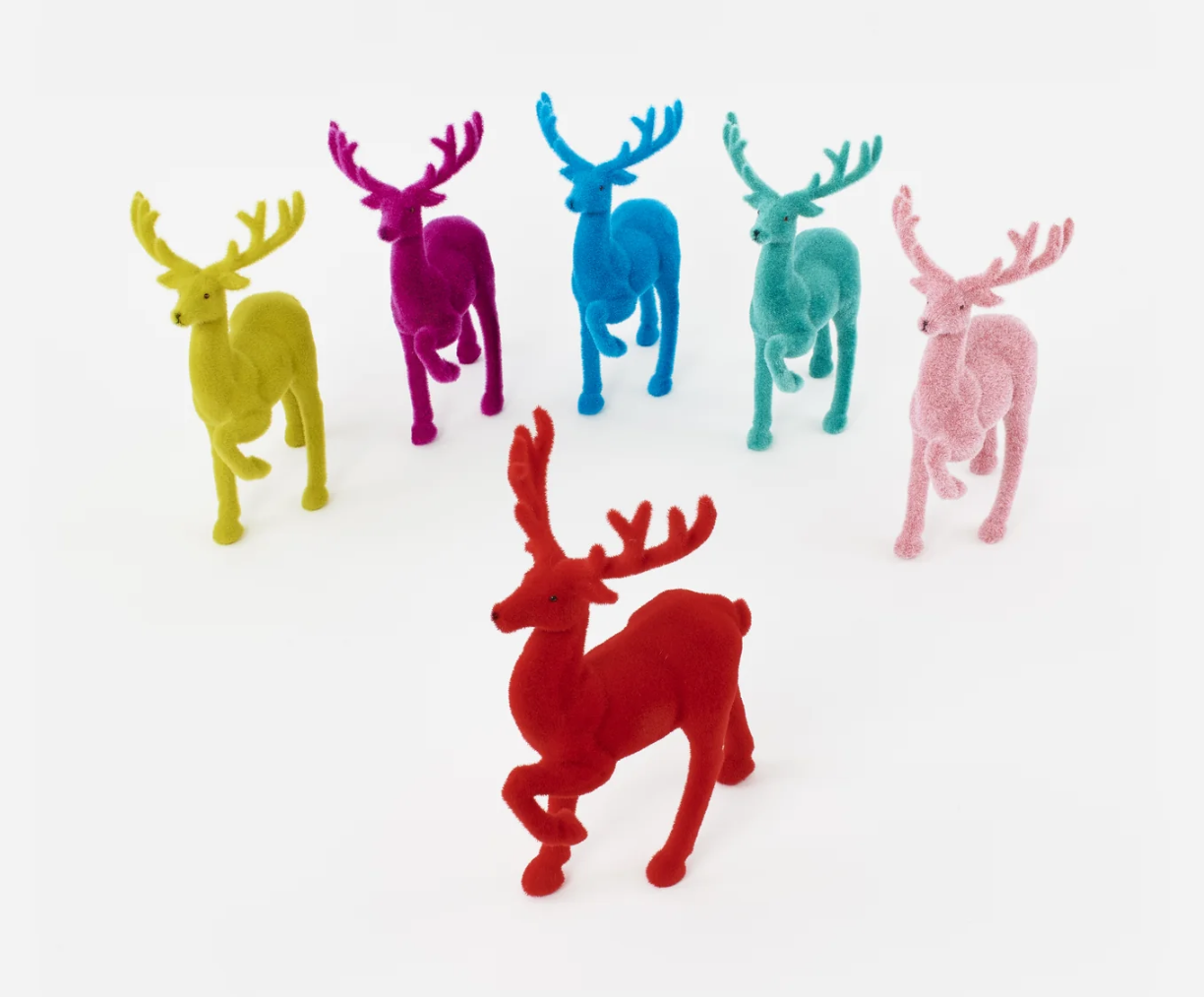 Neon Flocked Deer