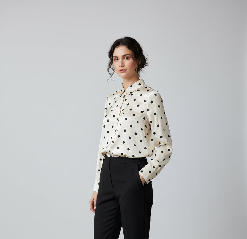 Satin Polka Dot Blouse