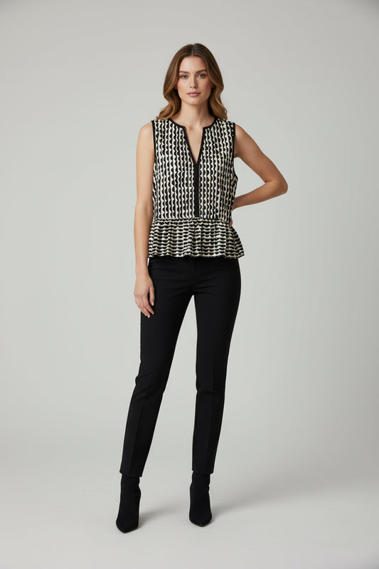 Scallop Print Sleeveless Top