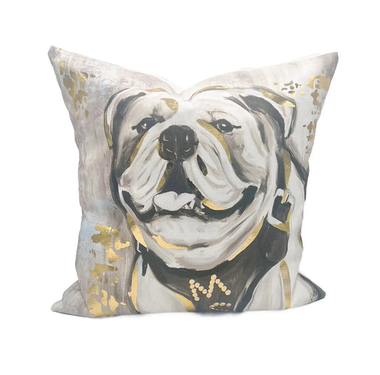 Gold Foil MSU Bulldog Pillow