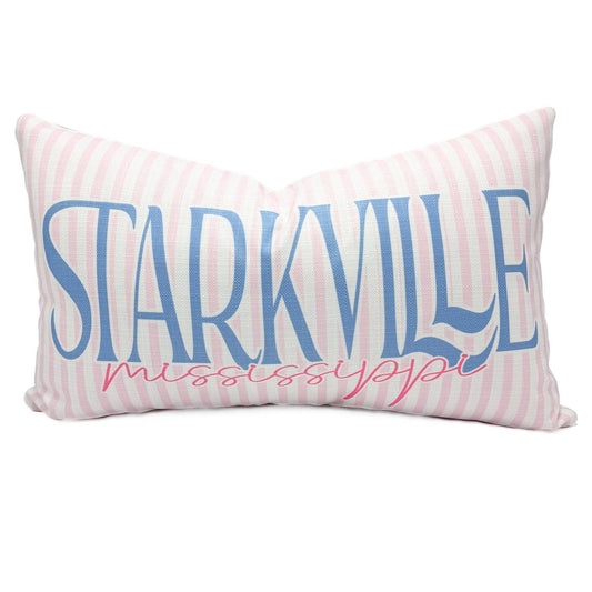 Pink Pinstripe Starkville Pillow - Collegiate