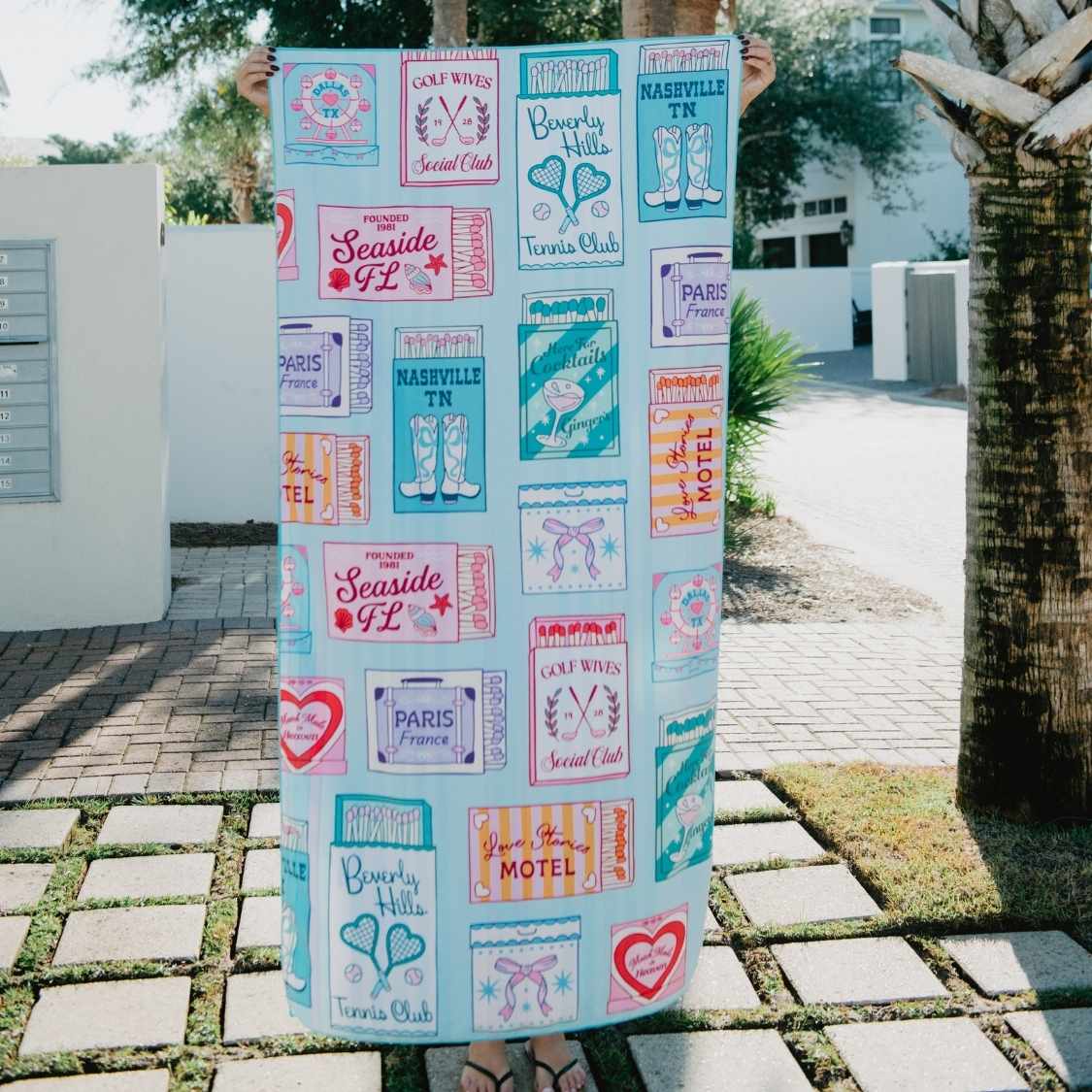 Traveling Matchbook Reversible Beach Towel