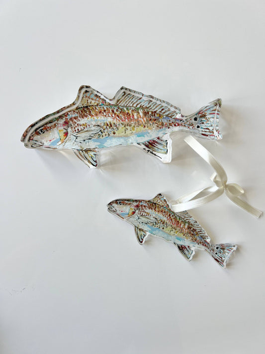 Redfish Acrylic Christmas Ornament | Wreath Charm